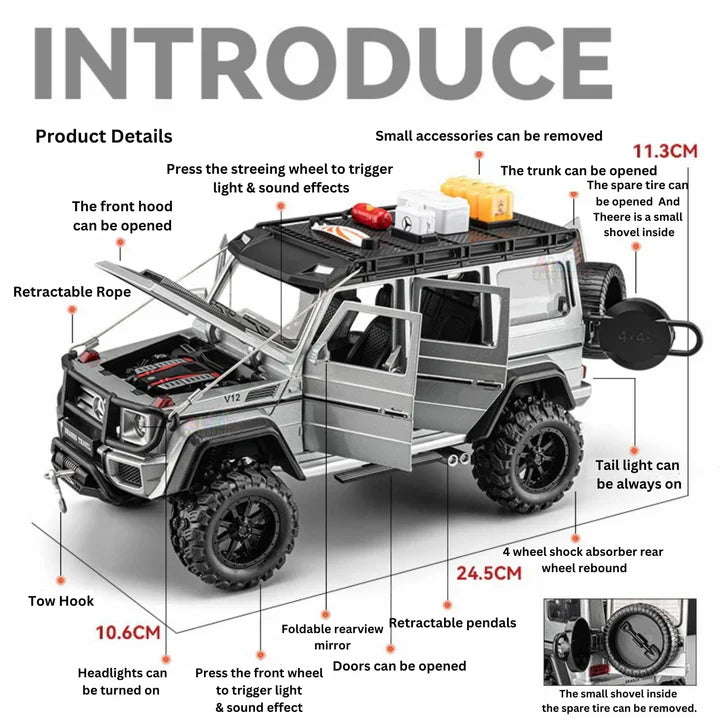 Mercedes-benz Brabus G550 - Diecast Metal Car - Scale 1:24