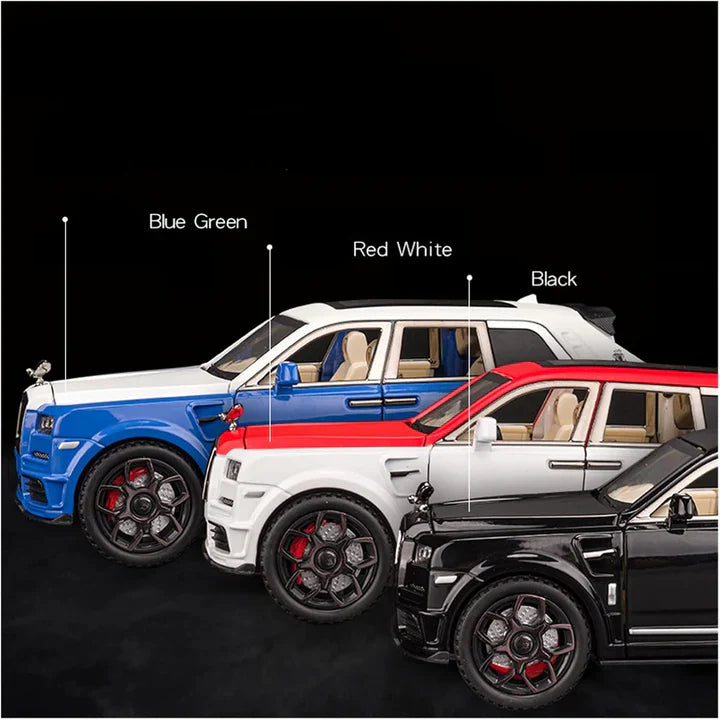 Rolls Royce Cullinan White-Red - Diecast Metal Car - Scale 1:24