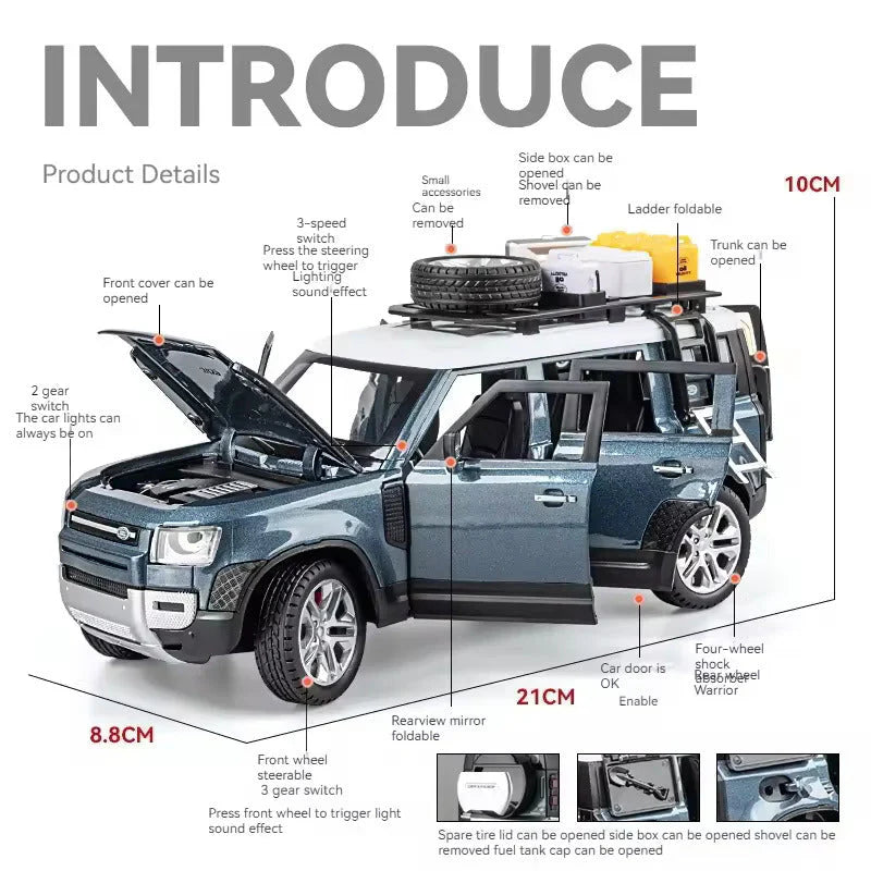 Land Rover Defender Outdoor Edition - Diecast Metal Car - Scale 1:32