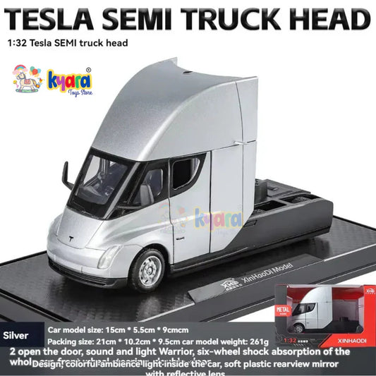 Tesla Semi Head Truck - Diecast Metal Car - Scale 1:32