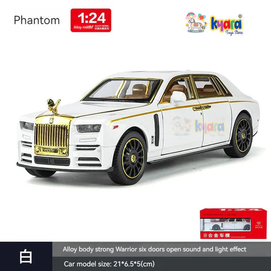 Rolls Royce Phantom White Scale - Diecast Metal Car - Scale 1:24